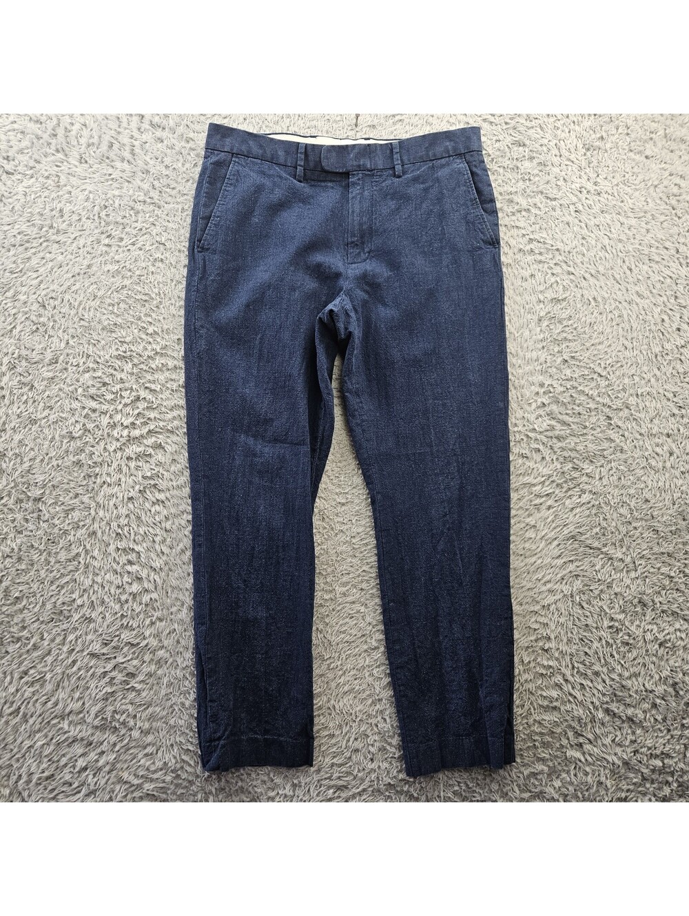 J.CREW Bedford Slim Linen Blend Pants 32x30 (Fits 33x29) Dark Blue Navy